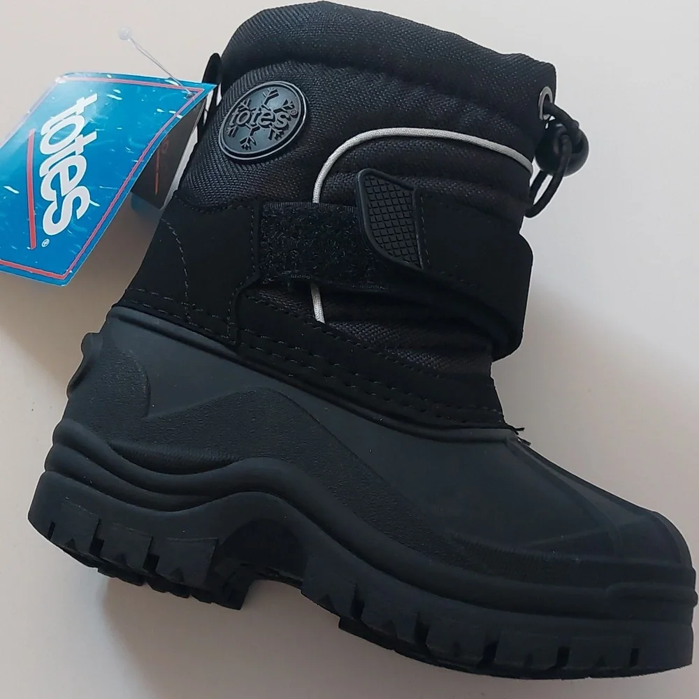 Totes Taelor toddlers Boys‎ waterprof winter boots black size 6T